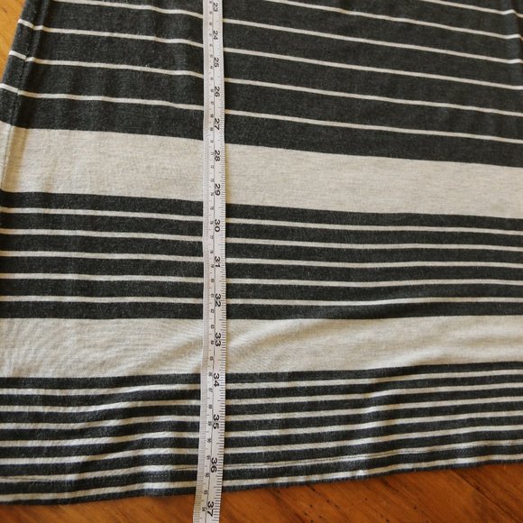 Dress Grey White Striped Soft Jersey L - Picture 7 of 9